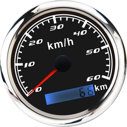 Waterproof GPS Speedometer Gauge 316 Stainless Steel L Bezel for Car Motorcycle Boat with LED Backlight 3/8