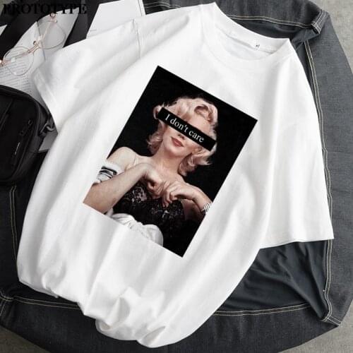 Oversized Women Tshirt Monla Lisa Printing Ulzzang Aesthetic T-shirt Harajuku 2021 Summer White Drawing Short Sleeve O-neck Tops