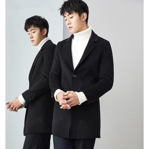 Winter 200% Wool Autumn Jacket Handmade Double-side Woolen Coat Men Streetwear Windbreaker Jackets MG-00-8027 MY2289