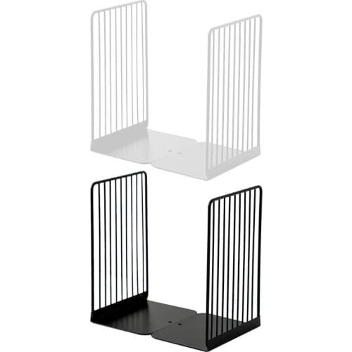 YYDS 1 Pair Bookends Book Stand Support Simple Iron Desktop Non Slip Rack Shelf Holder Office Magazine Organizer