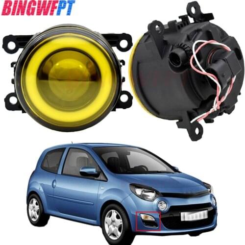 1pair Car Styling LED Fog Light Angel Eye DRL Daytime Running Light 12V For Renault Twingo II Hatchback CN0 2007 2008 2009-2015