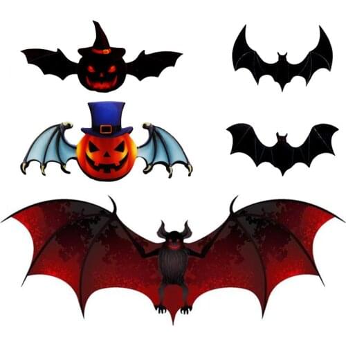 12PCS/Lots Halloween Decoration PVC Pumpkin Wall Sticker For Kid’s Bedroom 3D Stereo Bat Decor Sticker