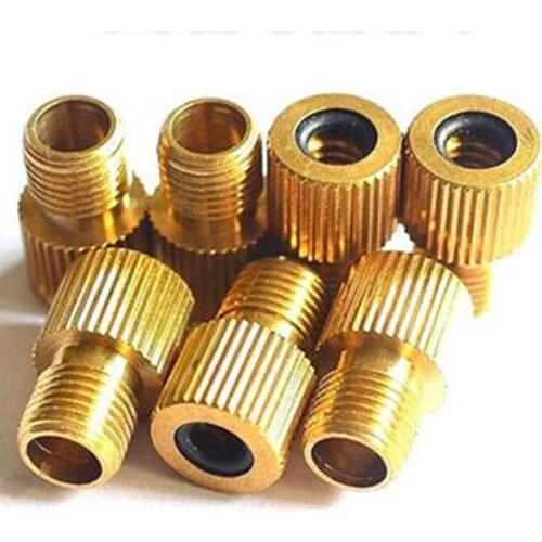 4PCS/LOT Brass Copper Schrader Presta Convertor Bicycle F/V A/V Valve Converter Bike Pump Nozzle Cycling Pumping Inflator Parts