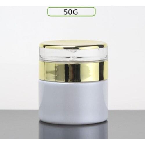 50G pearl white/green/blue/frosted glass bottle/jar for cream/essence/serum/gel/moisturizer/skin care pot/cosmetic packing