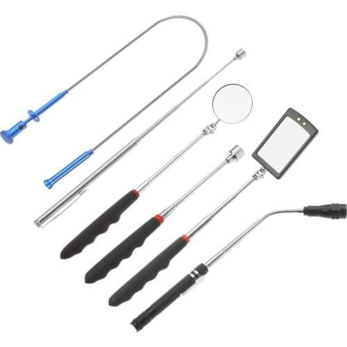 6Pcs Telescoping Magnetic Pickup Grab Tool Kit for Mechanics, with 20Lb and 1.5Lb Pick Up Rod LED Flashlight