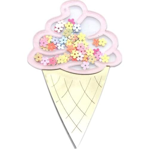 David accessories 5pcs Heart Ice Cream Transparent Sequins Quicksand Case For Phone Cover,DIY HairBand Hair Accessories,5Yc6498