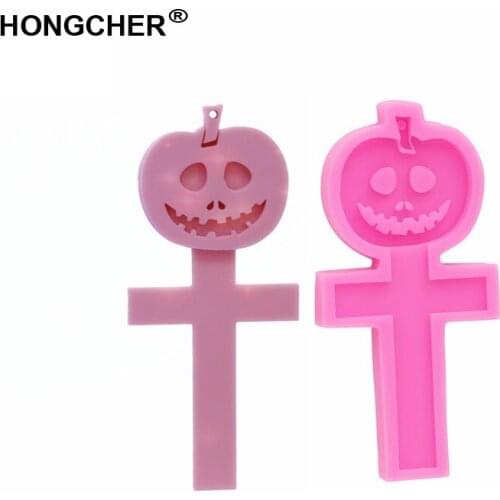 Shiny Cross, Halloween ghost pumpkin earring pendant craftsmanship mold keychain epoxy resin silicone mold. Kitchen baking