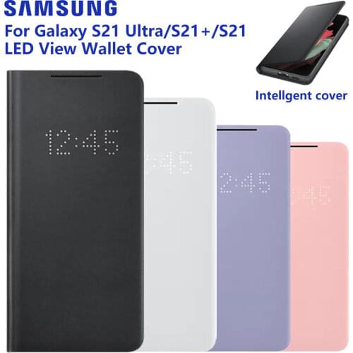 Samsung Original Smart LED View Case Cover For Samsung Galaxy S21 5G S21 Plus 5G S21+ 5G S21 Ultra 5G LED Wallet Flip Cover
