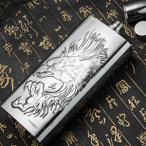 Relief Eagle Food Grade 304 Stainless Steel Hip Flask 17 OZ 500ml Alcohol Whiskey Alcohol Pocket Flask Set with Gift Box