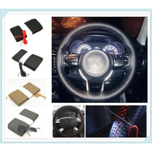 Car steering wheel cover / diameter 36cm 38cm 40cm for Ford Five FG F-350 F-250 E-Series Interceptor Airstream