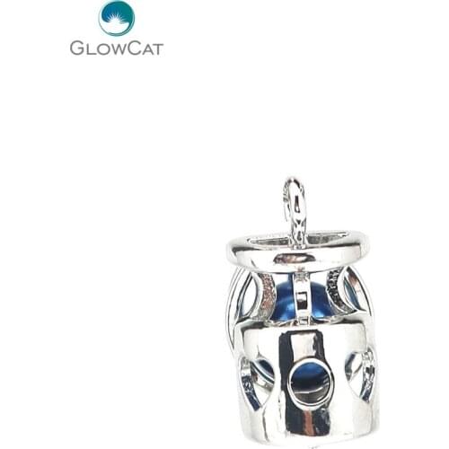 K1078 5pcs/lot Silver Milk Bottle Hollow Pearl Beads Cage Pendant Locket Fairytale Party Essential Oil Diffuser