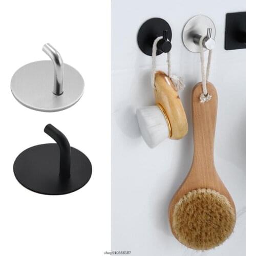 Adhesive Hooks Heavy Duty Sticky Hooks for Hanging Wall Hangers Rustproof Wall Mounted Stainless Steel Hanger Kitchen Dropship