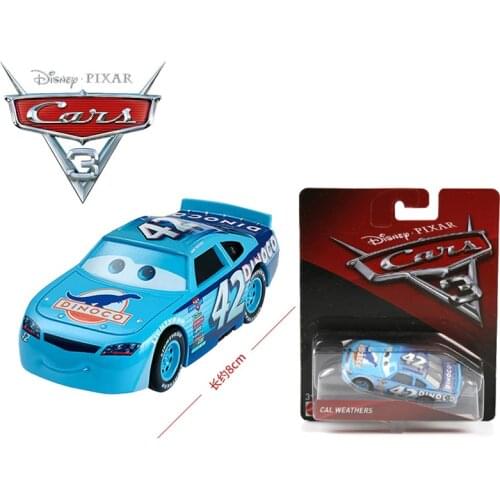 Disney Pixar Cars 3 No. 42 CAL WEATHERS DINOCO Alloy Car Models BRINQUEDO Kids Cars Educational Toy Best Children Gift