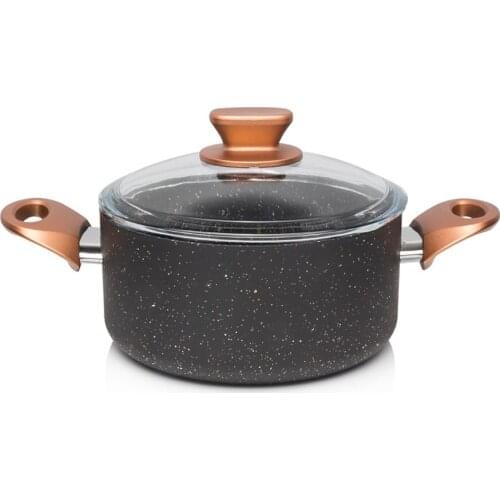 Matte Black 24 CM Granite Deep Cookware