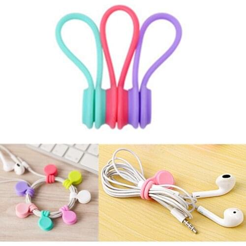 3 Pcs/lot Multipurpose Desktop Phone Cable Winder Earphone Clip Charger Organizer Management Wire Cord fixer Silicone Holder