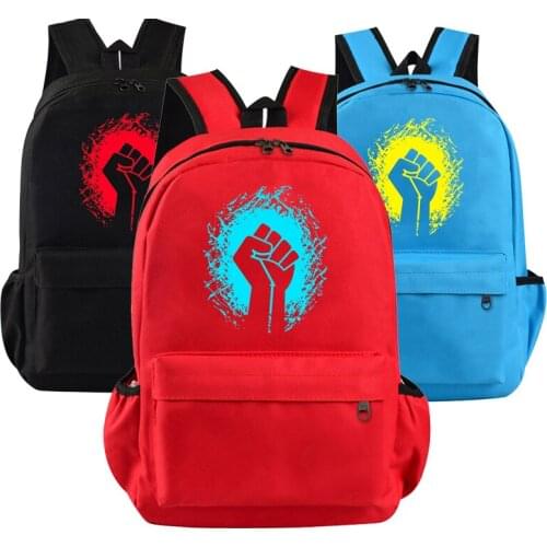 2021 Nylon Waterproof Backpack Men Women Casual Bag School Backpack for Boys Girls Student School Bags Fist Printing Fashion Bag