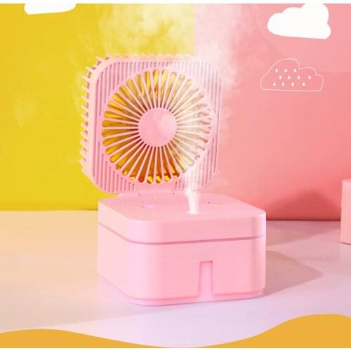 New Portable 2 in 1 USB Fan Cooler Mini Fan Desk Pocket Water Mist Fan Cooling Air Humidifier Fan