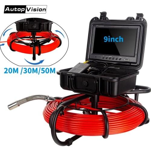 WP9600FD Video Pipe Inspection Equipment IP68 Camera with 12 LED Lights, Sewer Drain Camera for Plumber, Homeowners 7mm cable