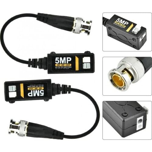 1 Pair HD 5MP BNC Video Balun Connector CCTV Passive Twisted Balun Support HD AHD/CVI/TVI Camera Signal Channel