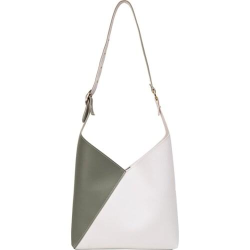 Ins Simple Summer Fashion Splicing Womens Large Capacity Bucket Portable Shoulder Bag Luxury Designer Handbag Purses Handbags