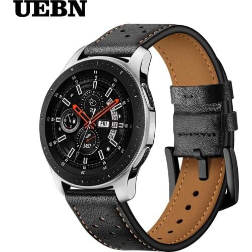 UEBN 22mm Genuine Leather strap for samsung galaxy watch 46mm S3 Frontier/Classic band huami amazfit huawei 2 classic bracelet