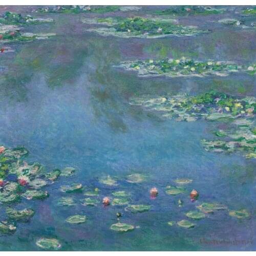 Handmade oil painting reproduction of Claude Monet High quality Water Lilies Morning Living room decor