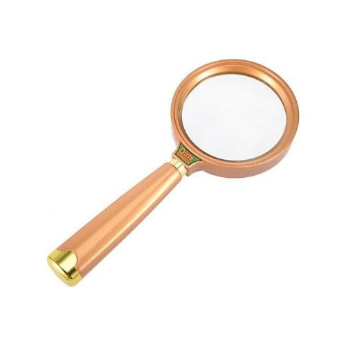 65mm 8X Handheld Book Magnifying Glass Lens Magnifier Light Brown