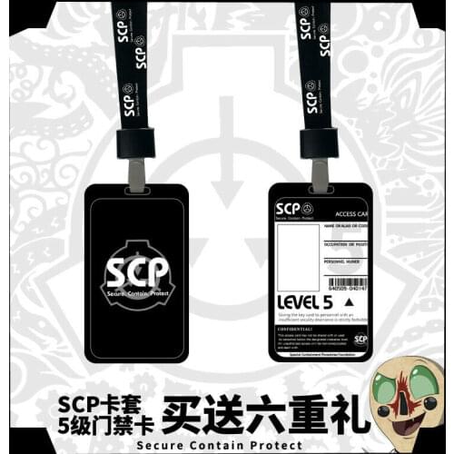 SCP Special Containment Procedures Foundation Credit Card Holder Set PVC Bus IC Case Pendant Cosplay Anime Props Gift