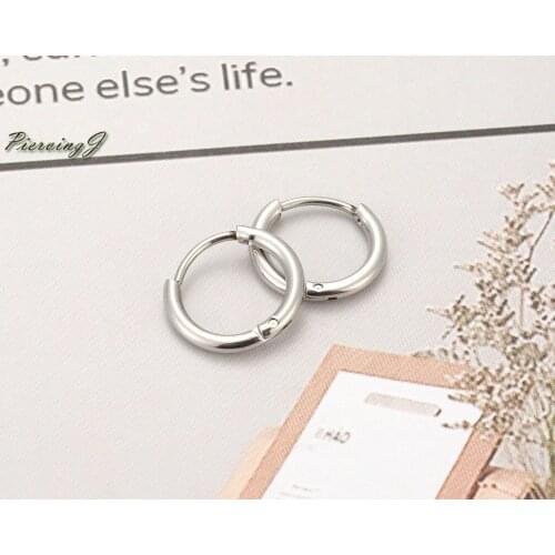 PiercingJ Multi-Size 0.8mm/20ga Hoop Earrings Silver Black Gold Rose Gold Multicolor Mixed Color Earrings Set For Women