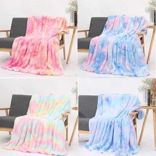 Rainbow Plus Thick Throw Blanket Cartoon Pet Dog Bedspread Brown Striped Sherpa Plush Bed Blanket 160x200cm Kids Bedding