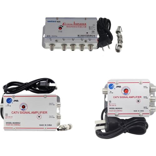 4 Way CATV Cable TV Splitter Amplifier AC 220V 20dB Digital TV Antenna Signal Booster Home Tv Equipments 45Mhz to 860MHz US Plug