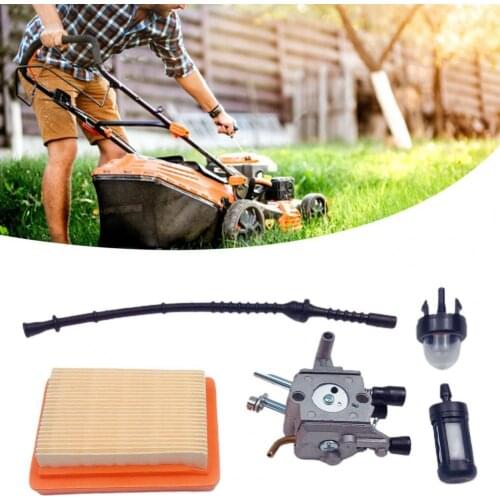 Carburetor Air Filter Carbon Fiber Fuel Line Kit Replacement For STIHL FS400 FS450 FS480 Lawn Mower Repair Tool parts