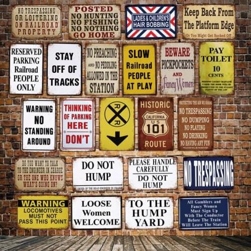 [ WellCraft ] Slow Railway Women TOILET Tin Signs Wall Poster Vintage Painting PAY PUBLIC Custom Decor LT-2003