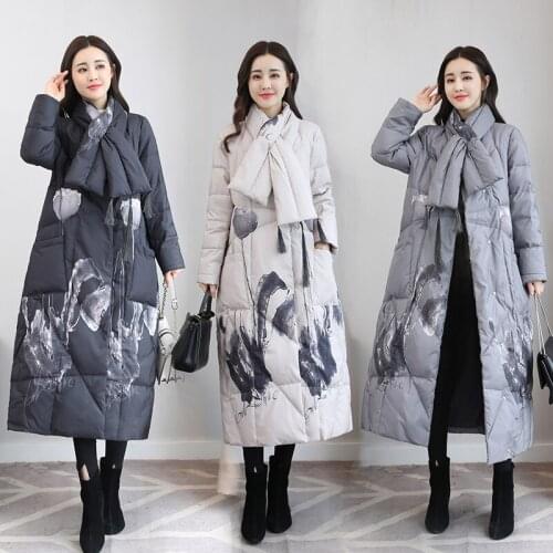 Womens Down Jacket Autumn Winter Coat Women Clothes 2020 Korean Vintage Long Warm White Duck Down Female Jacket Abrigos ZT4465