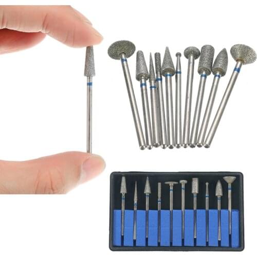 1Set Dental Sintered Diamond Point Polisher 2.35mm Shank Rotary Bur Drill Grinder Abrasive Bits Set Jewelry Lab Equipment