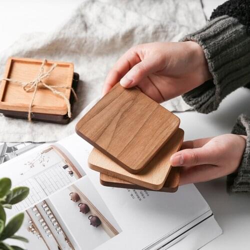 1PCS Wood Coasters Placemats Round Heat Resistant Drink Mat Table Tea Coffee Cup Pad Non-slip cup mat insulation pad