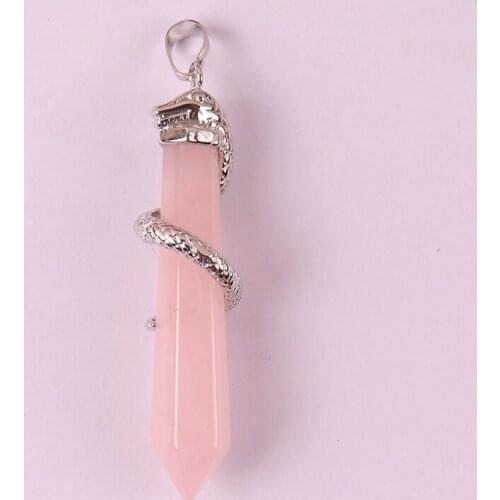 Rose Crystal Bead Pendant Snake Jewelry For Woman Gift 1PCS S585