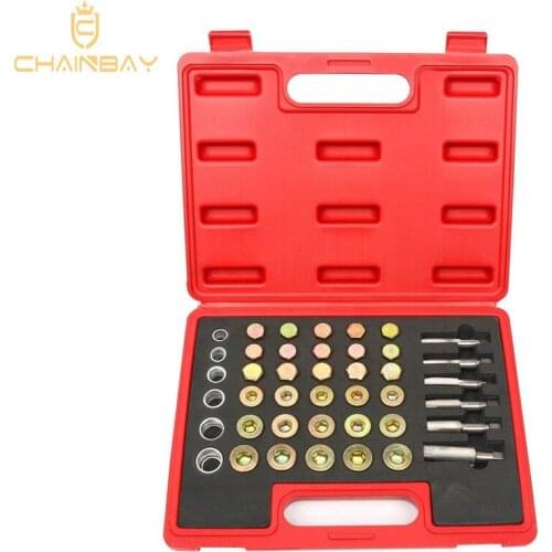 114pc High Quality Oil Pan Drain Plug Sump Bolt Thread Repair Tools For Auto Kit Set With Red Case