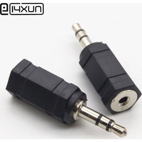 2pcs 3.5mm 3 Pole Stereo Male Plug to 2.5mm Female jack Audio Adapter Connector For Microphone