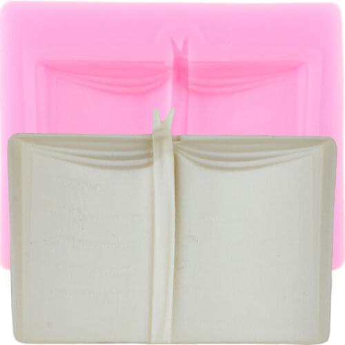 3D School Book Silicone Mold Baby Party Cupcake Topper Fondant Cake Decorating Tools Biscuit Baking Candy Clay Chocolate Moulds