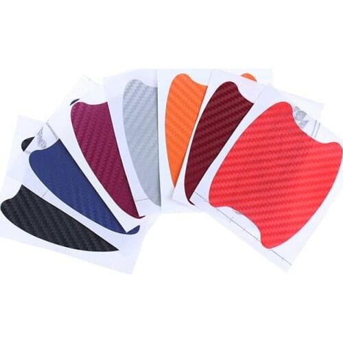 4Pcs/Set Carbon Fiber Scratches ResistantHandle Protection Film Car Door Sticker