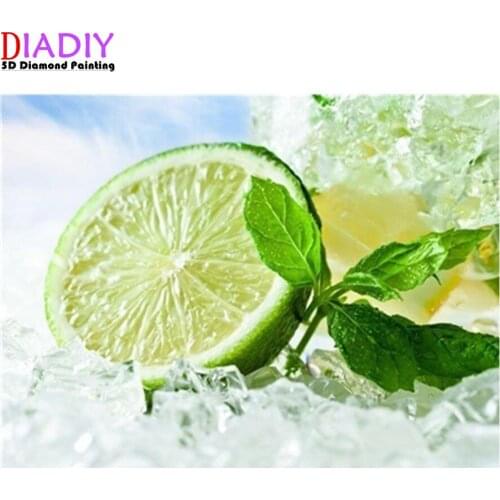 5D DIY Diamond Painting fruit lemon Full Square Diamond Embroidery Decor Home Resin Drill Crystal Picture Of Rhinestone