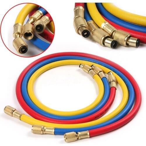 60" 1.5m A/C Charging Hose Set for HVAC Air Condition Refrigerant R12 R22 R502
