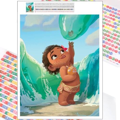 Diamond Painting Disney Cartoon Heart of the Sea Baby Moana New Arrivals Art Set 5D DIY Summer Beach Mosaic Kit Home Decoration