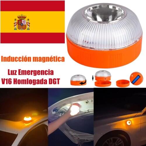 Emergency Light v16 Homologated dgt Approved Car Emergency Beacon Light Rechargeable Magnetic Induction Strobe Light