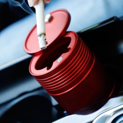 Car Ashtrays Alloy Creative With Lid Rotating Holder Cigarette Smoke Cup Portable Auto Car Smokers Cup Accessories