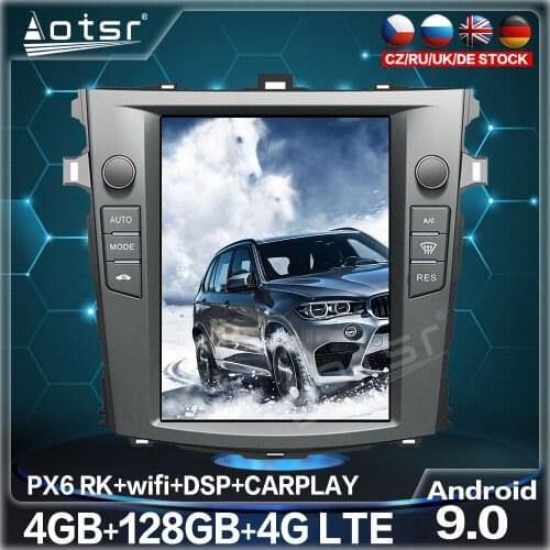 128GB Car Radio DVD Player For Toyota Corolla 2008 - 2013 Tesla Big Vertical Screen Android 9.0 Multimedia GPS Navigation Unit