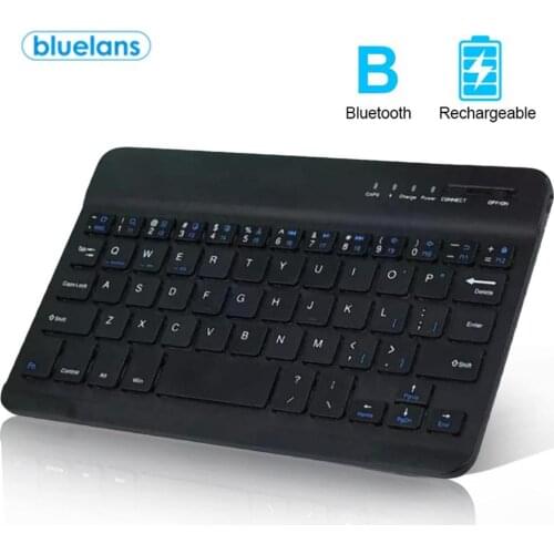 Mini Slim Wireless Bluetooth Keyboard For ipad Phone Tablet Rubber Keycaps Rechargeable keyboard Keypad For Android ios Windows