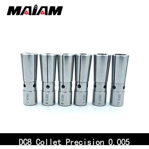 Dc8 chuck collet 0.005 precision cnc collet 2mm 4mm 6mm 8mm 10mm 3.175mm 1/8 pull back collet high precision collet dc collet