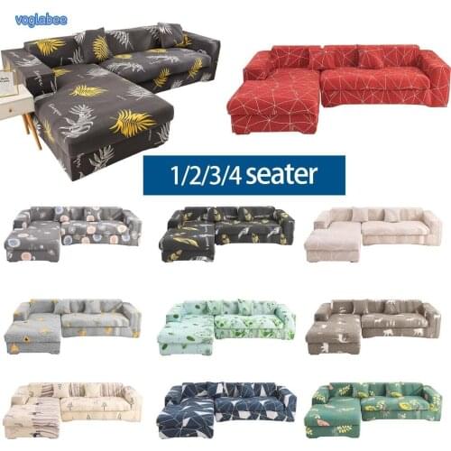 Elastic L Shaped Sofa Cover 1/2/3/4 Seater Removable SlipCover For Sofa With Armrests Adjustable Protector For Home Living Room